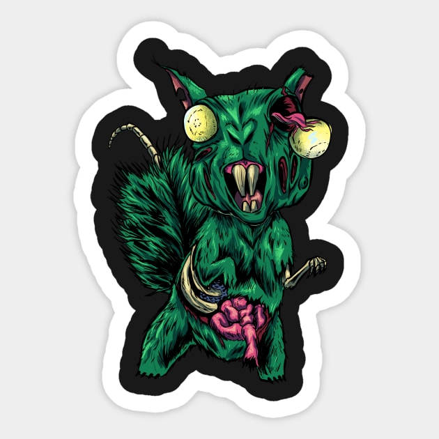 Zombie Squirrel Sticker by Thai_Lu